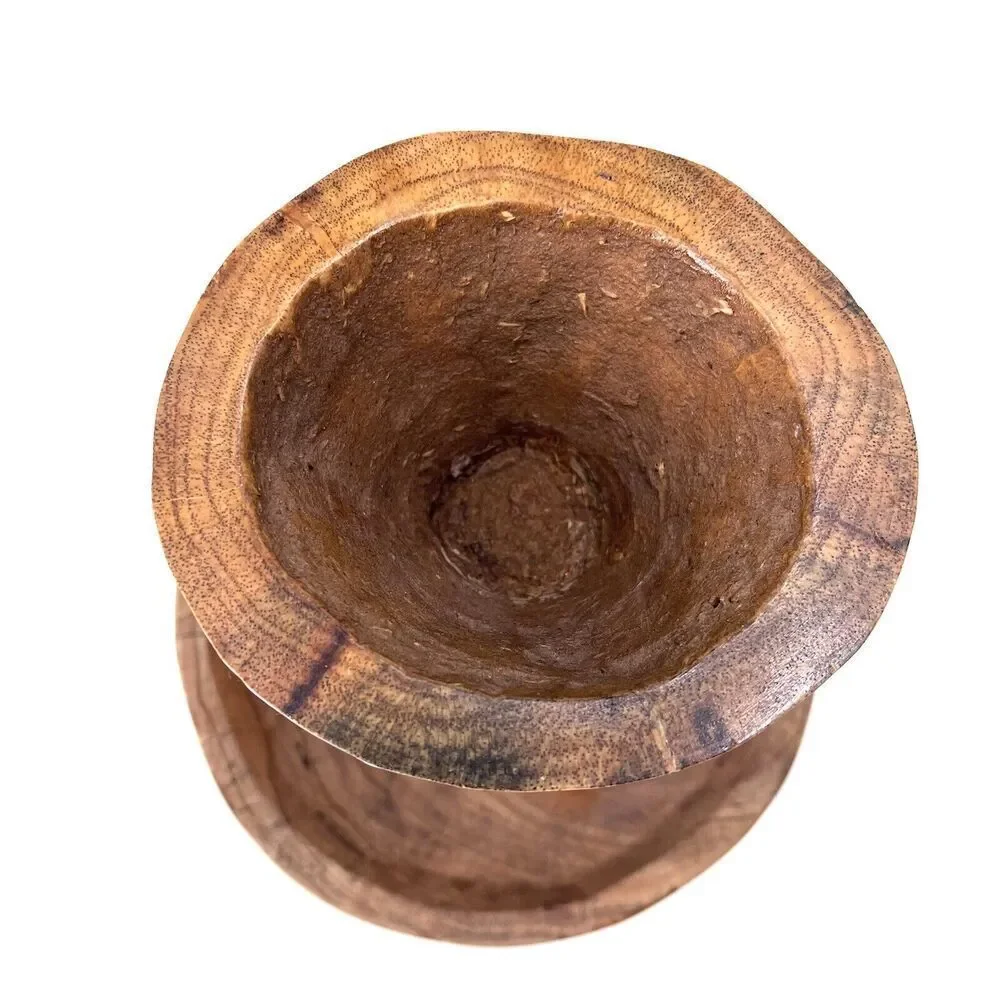 Rustic Wooden Hand Carved Mortar & Pestle and Wood Tray Kitchen Farmhouse Decor